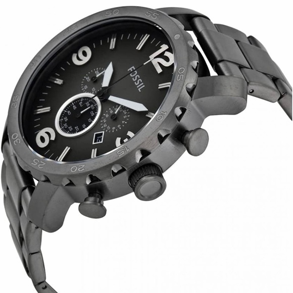 Fossil Men's Nate Stainless Steel Quartz Chronograph Watch - Picture 1 of 12